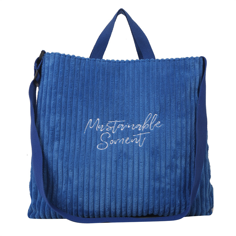 Wholesale Bag Large Capacity Women's Bag 2023 Fashion Embroidered Portable Tote Bag Comfortable Corduroy Shoulder Messenger Bag