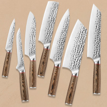 手工锤纹锻打女士日式菜刀家用两用厨师刀锋利花纹水果刀具套装