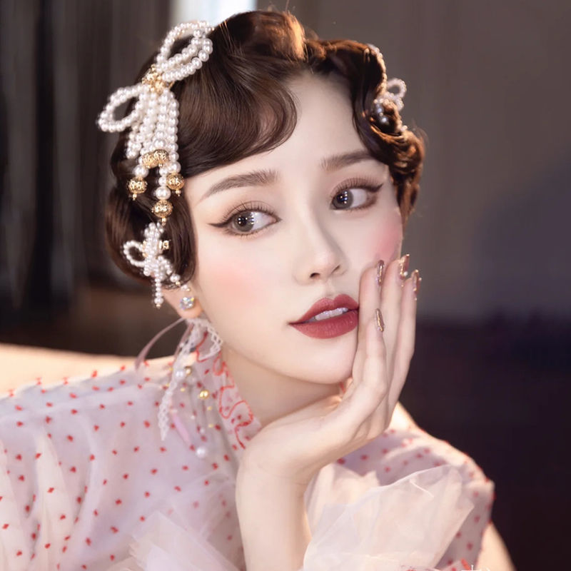 新娘侧夹发饰简约甜美水钻边夹韩式头饰婚纱晚礼服彩纱伴娘配饰品