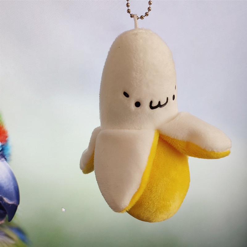创意香蕉毛绒玩具小公仔网红扒皮香蕉玩偶儿童书包包挂饰钥匙扣