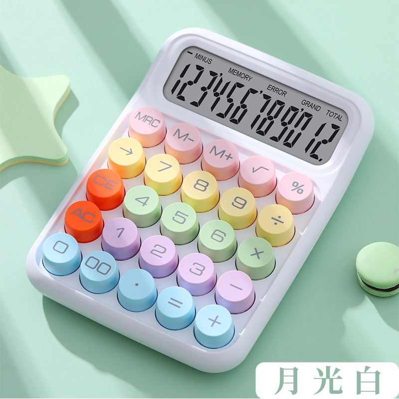 Good-looking Mechanical Keyboard Calculator Only for Student Exams Portable 12-Digit Calculator