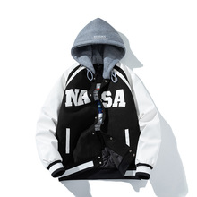 NASA联名ins潮牌男女外套秋冬加厚韩版宽松飞行员夹克棒球服棉服