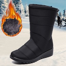 2023冬季女防水布女式雪地靴套筒防水保暖休闲女鞋跨境大码鞋