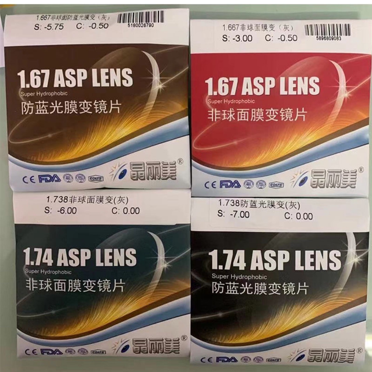 康耐特超薄1.74非球面防蓝光镜片变色双非防蓝光防辐射高度数