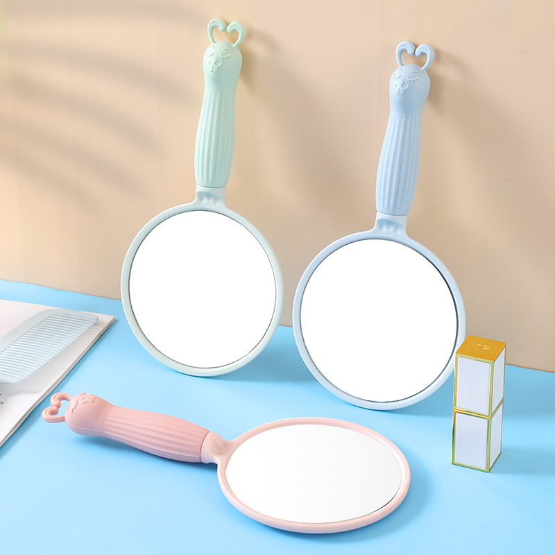 Mini Mirror Comb Set Cute Rabbit Handle Mirror Convenient Makeup Can Be Fixed Logo Portable Hand-Held Makeup Mirror