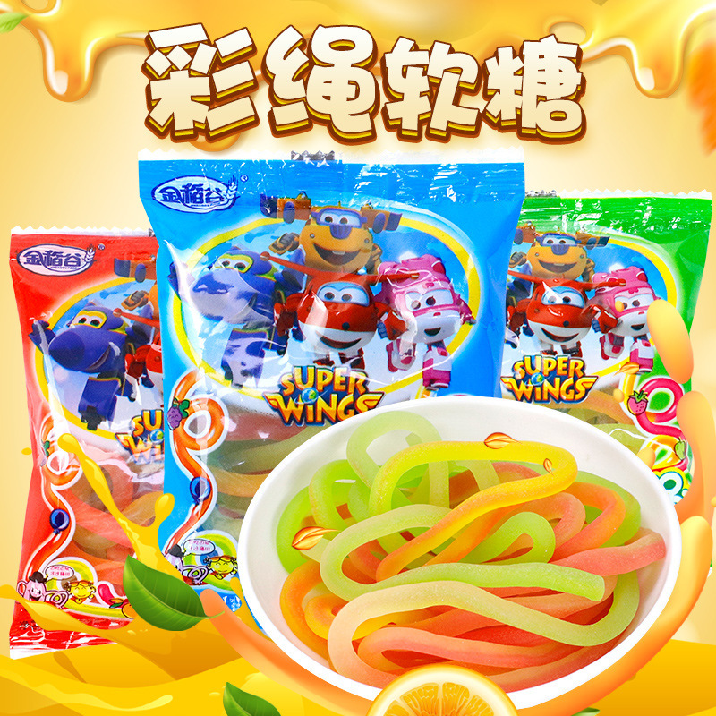 金稻谷23g6味彩绳果汁软糖童年回忆怀旧零食超市小卖部批发橡皮糖