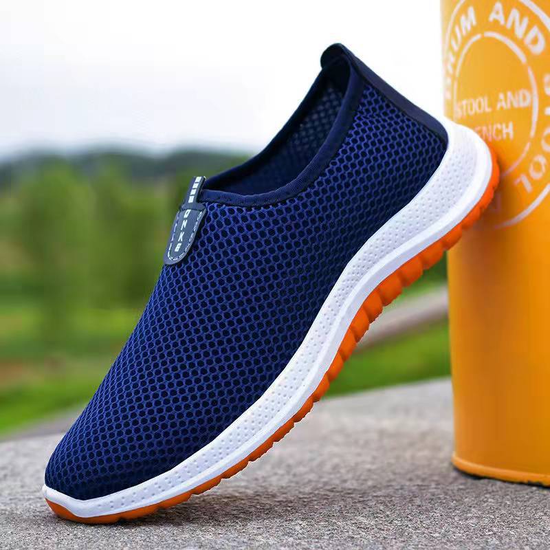 One Piece Dropshipping Summer Men's Mesh Shoes Breathable Lightweight Men's Sneakers Soft Bottom Slip-on Men's Casual Shoes