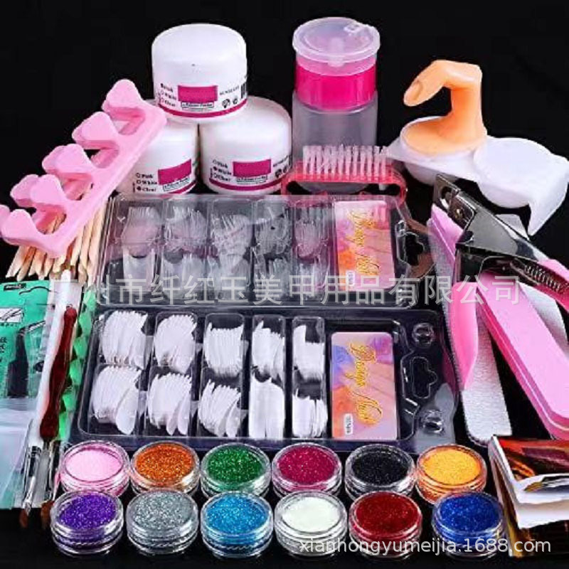 manicure tool outfit for new manicure set acrylic powder 12 color supplies wear nail wholesale nail scissors
