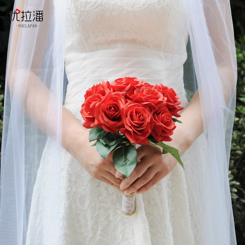 优拉潘 新娘手捧花 欧美 仿真花外贸 新款手捧花 婚礼饰品 f30