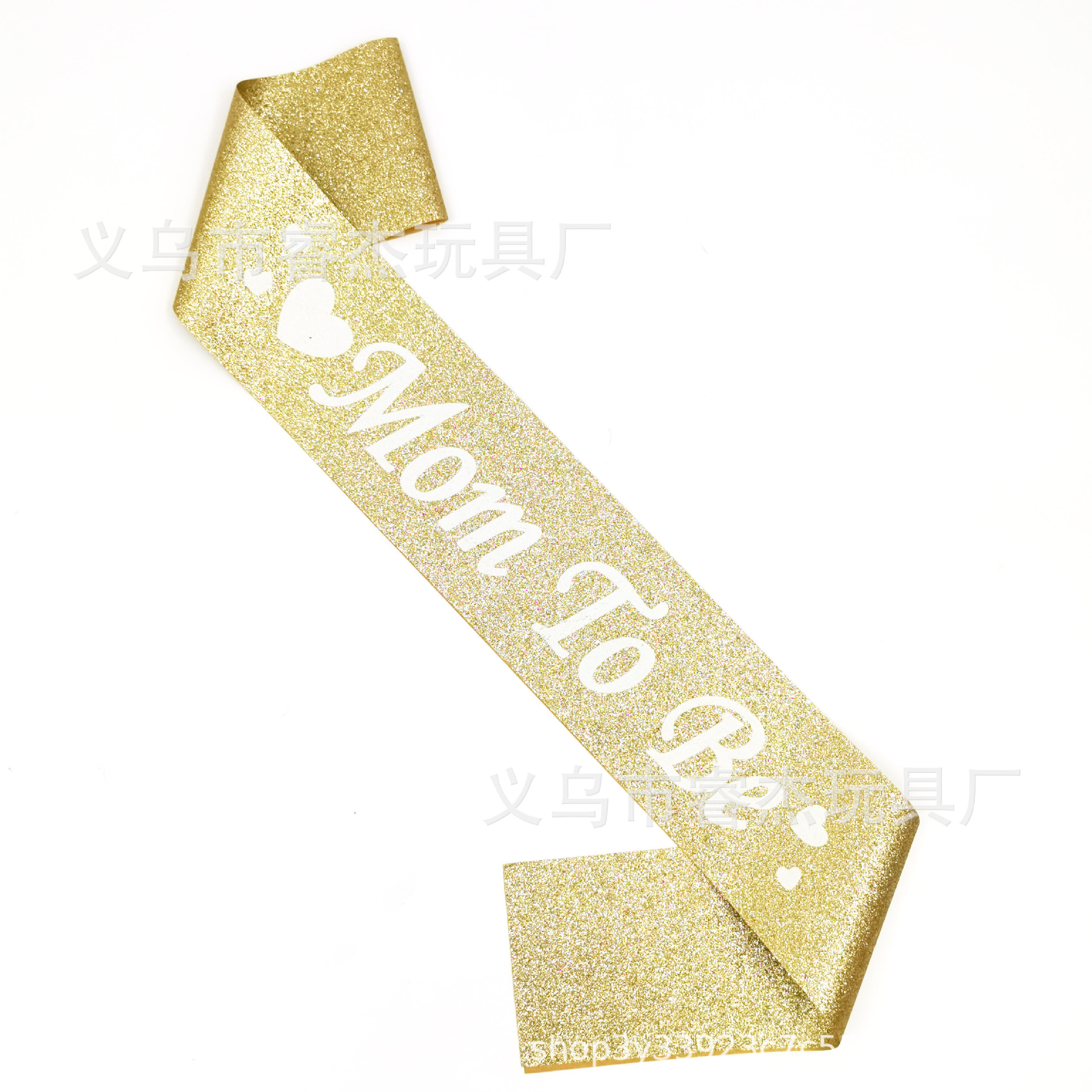 Exclusive for Cross-Border Gender Reveal Welcome Kidspal Pairs of Glitter Cloth Mom to Be Shoulder Strap for Mothers-to-Be with Ceremonial Belt