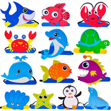 海洋主题动物头饰帽子章鱼鲨鱼鲸鱼海豹头套卡通幼儿园表演出道具
