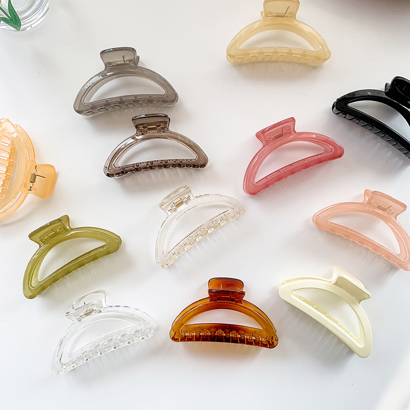 新款塑料发夹大号月牙发夹后脑勺盘发抓夹气质发卡几何形发夹批发