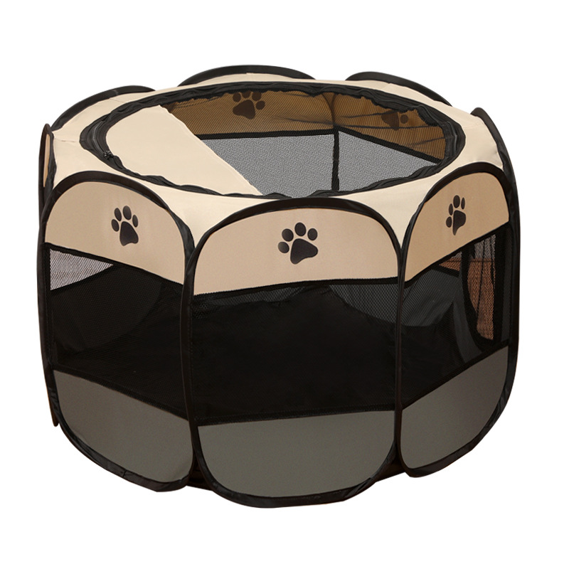 Octagonal Pet Fence Pet Tent Oxford Cloth Scratch-Resistant Foldable Dog Cage Dog Cat Delivery Room Doghouse Cathouse