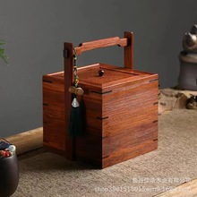 复古端午粽子盒竹制食盒提盒中式茶具文玩收纳盒便携式提篮野餐盒