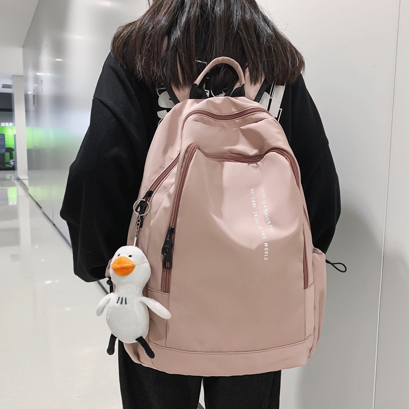 Schoolbag for Women 2023 New Korean Style Fashionable All-Matching School Bag Travel Large Capacity Leisure Couple Backpack Foreign Trade