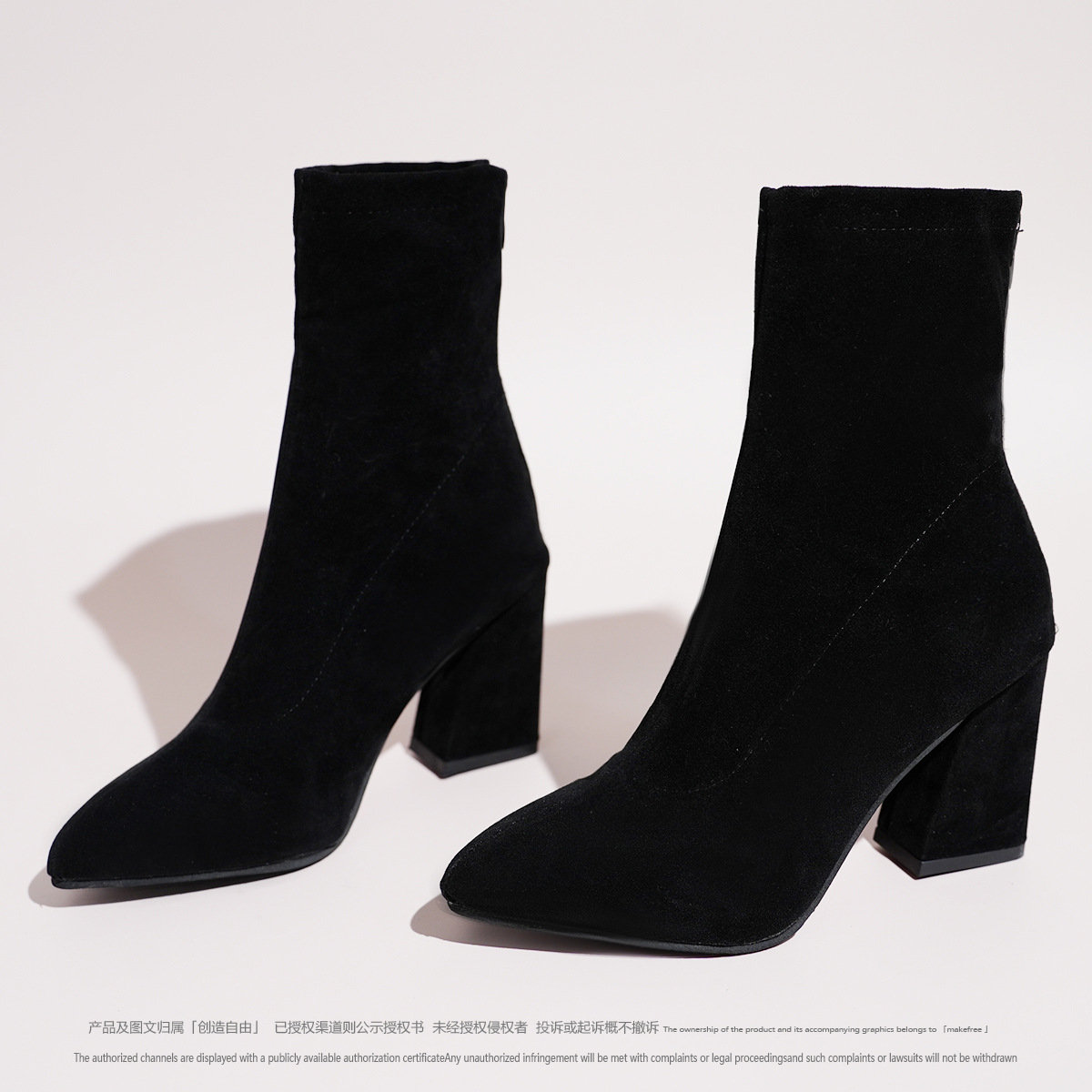 a1329马丁靴女秋冬欧货爆款靴子英伦风小短靴尖头瘦瘦粗-阿里巴巴