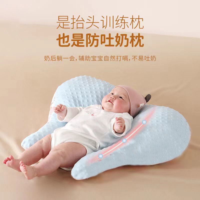 Baby Sleep with Face down Exhaust Pillow Prone Pillow Head Training Milk Spilt Prevent Slope Pillow Newborn Nursing Baby Practice