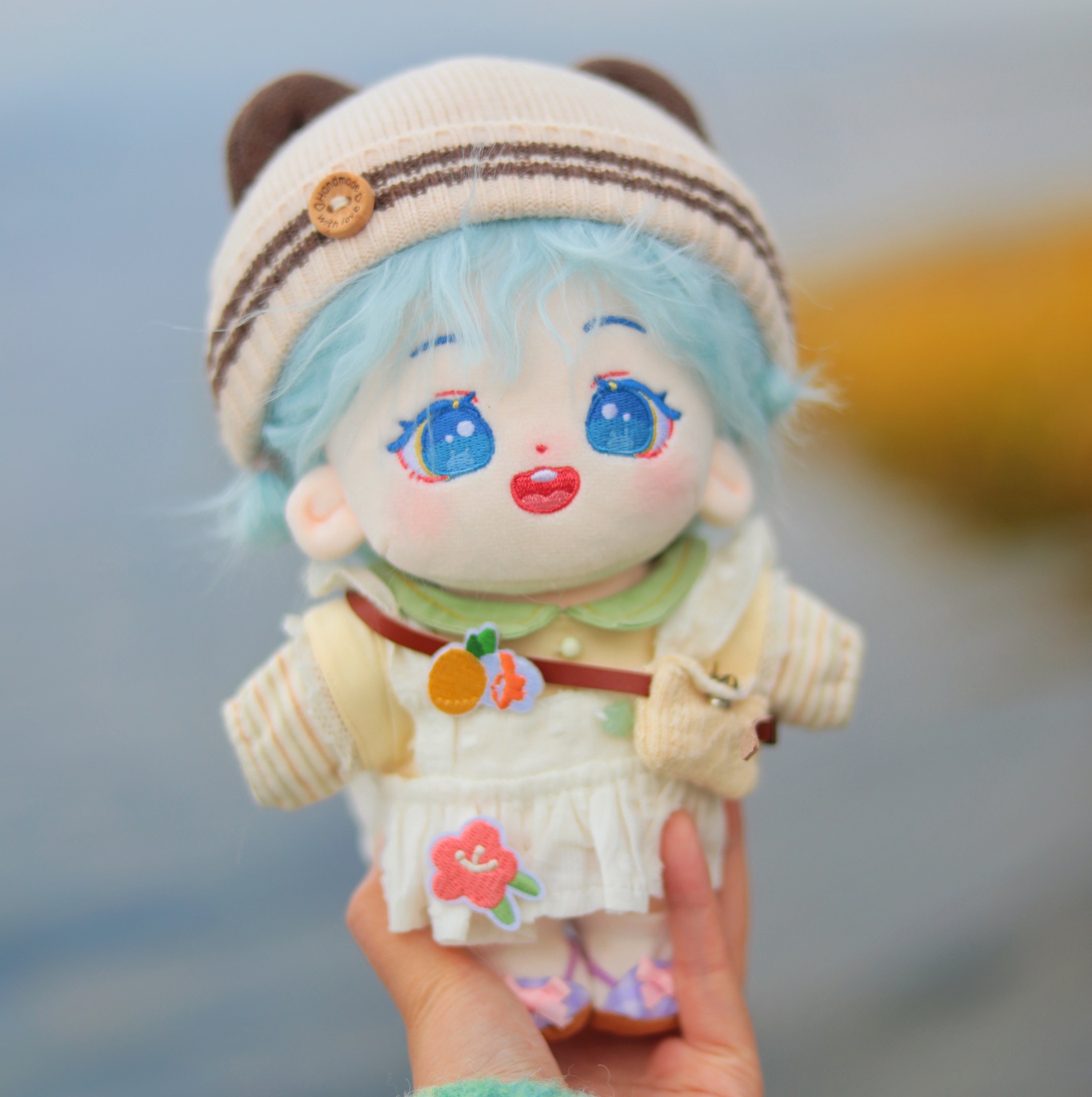 炸毛棉花娃娃20cm 蓝喵凯人行公仔王俊凯裸娃