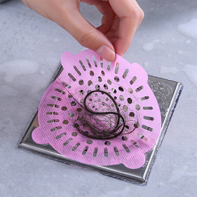 Bathroom Sewer Hair Floor Drain Sheet Household Toilet Disposable Filter Sink Sticker Garbage Anti-Blocking Artifact