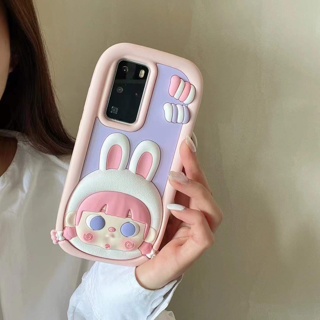 适用华为mate 60手机壳mate 60pro糖果女孩p60硅胶荣耀80卡通软壳