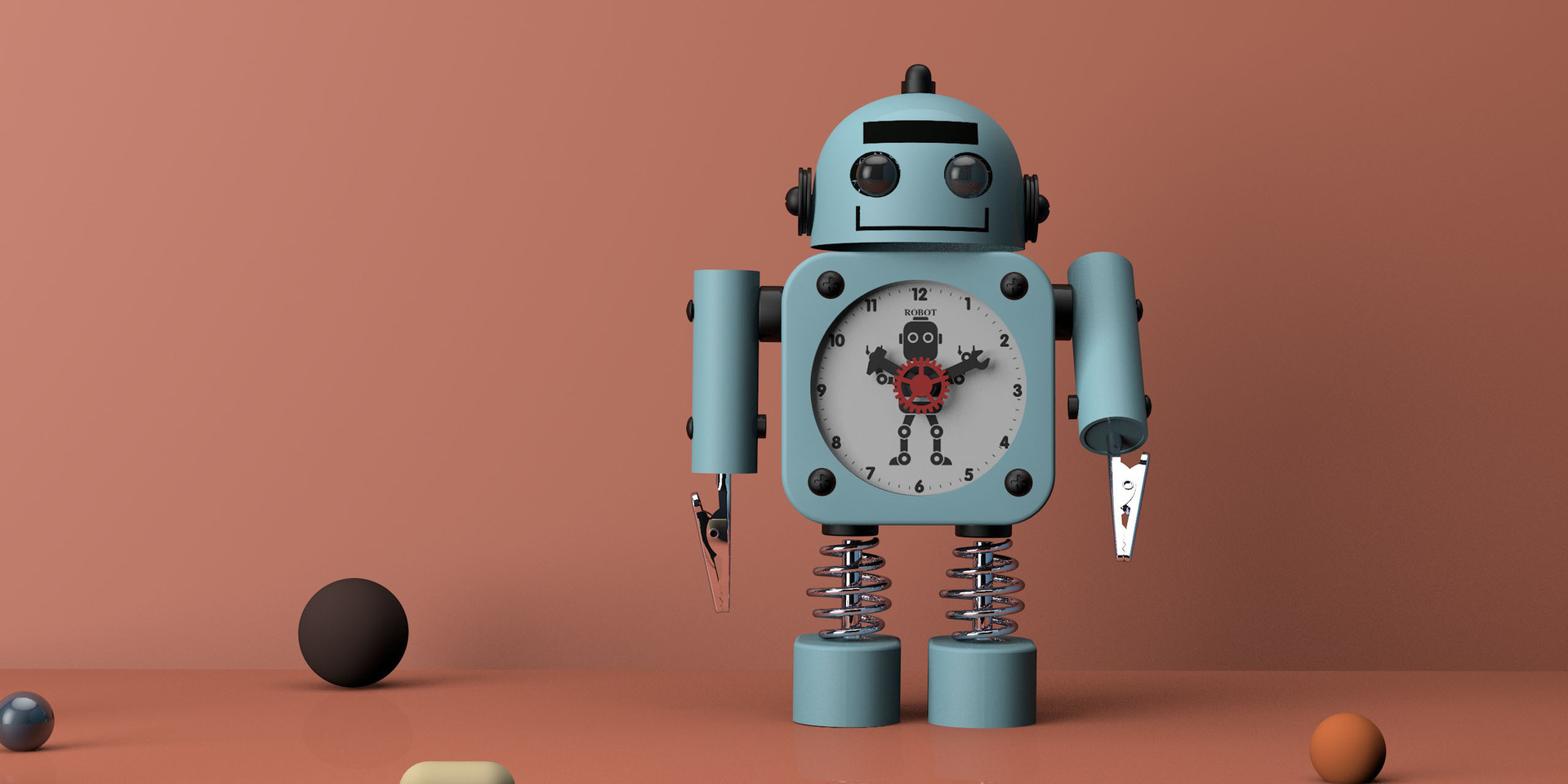 机器人闹钟卡通创意新款智能简约数字时钟摆件亚马逊热卖爆款礼品