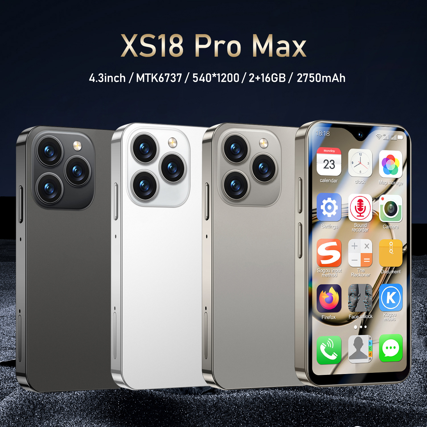 xs18 pro max迷你智能手机,2 16gb,4.3寸,索野mini手机