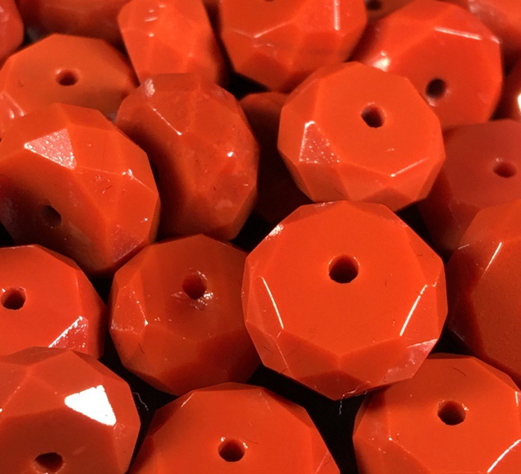 可塘厂家南红无相隔片弟子珠满肉满色柿子红文玩手串diy配饰批发