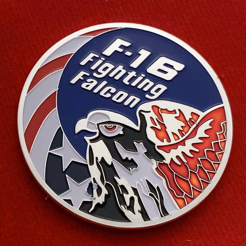 代发 定制徽章美国f16战斗机镀金纪念章 礼品工艺金币硬币纪念币