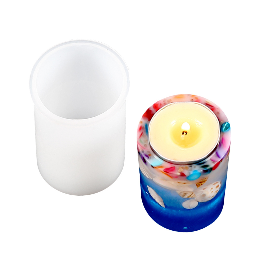 diy水晶滴胶树脂模具 滴胶蜡烛台大中小香薰蜡烛托盘镜面硅胶模具