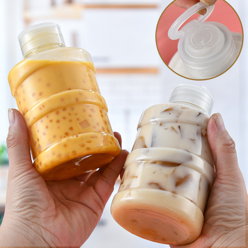 网红手提奶茶瓶一次性mini奶茶桶迷你小水桶瓶子喜茶塑料瓶饮料瓶