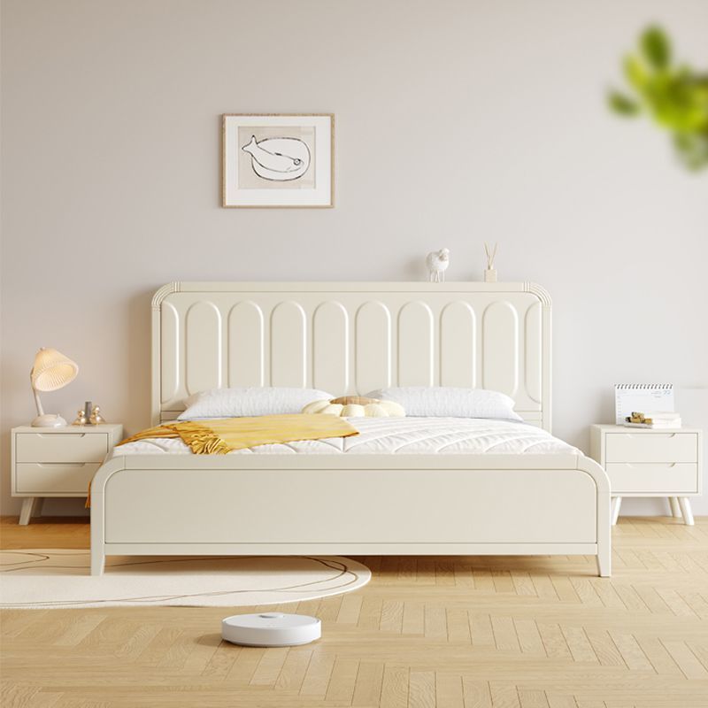 北欧白色实木床主卧现代简约双人床1.8米奶油风复古床1.5m 储物床