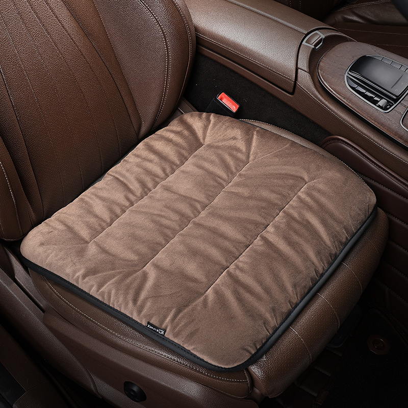 Winter Car Seat Cushion Single Piece Three-Piece Short Plush Warm Cushion Four Seasons Universal Car Seat Cover Lumbar Support Pillow Flannel