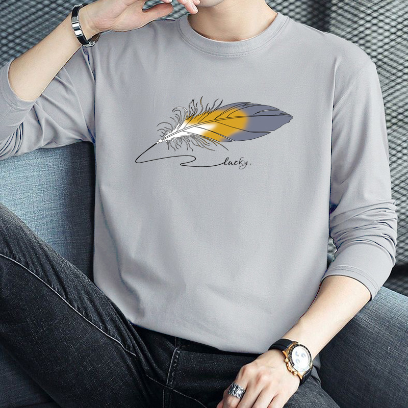 Long Sleeve T-shirt Men's Casual Versatile Autumn New Korean Style plus Size Trend Men's Long Sleeve Undershirt Stall Supply