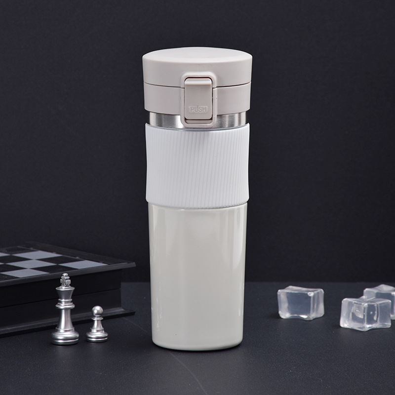 Vacuum 304 Stainless Steel Vacuum Cup Portable Outdoor Sports Bullet Cup Cup with Silicone Sleeve Anti-Scald Coffee Cup Lot