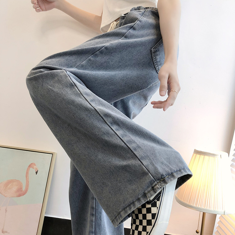 Extra Large Size 150.00kg Jeans for Women 2023 New Spring Straight Loose High Waist Mop Wide Leg Pants 120.00kg