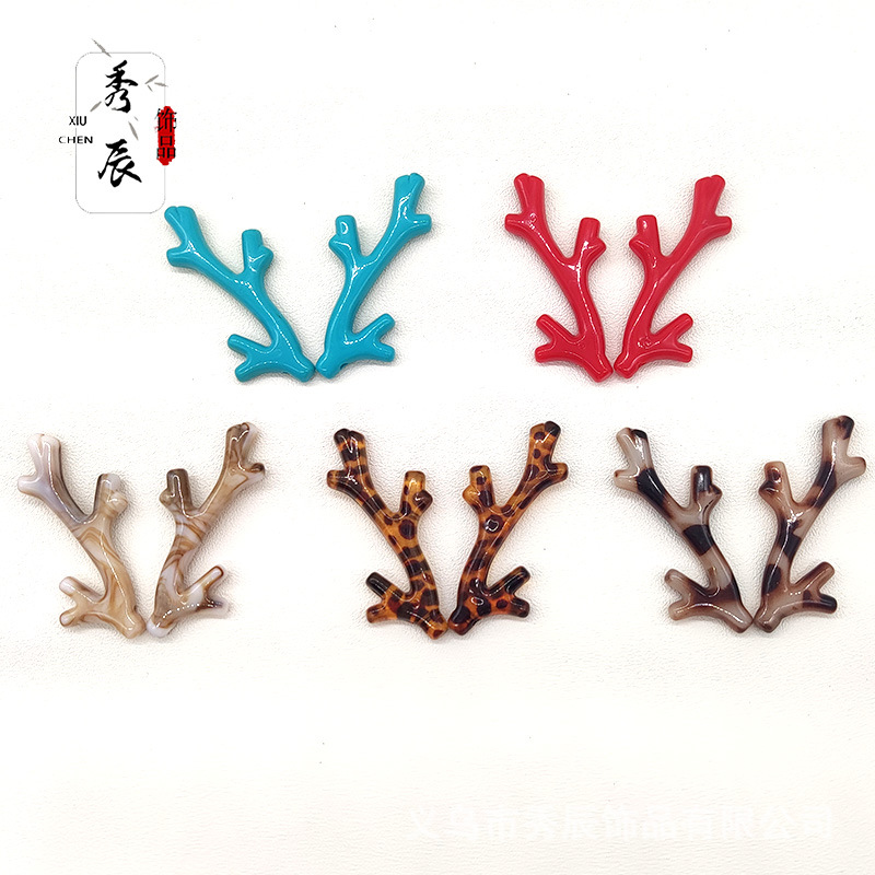 Resin Acrylic Dragon Horn Acetate Leopard Print Headdress Door Decoration Lighting Tree Branch Corner Imitation Coral Antlers Ornament Accessories