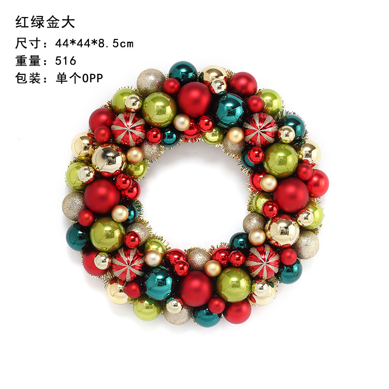 Cross-Border New Christmas Decorations 45cm Painted Christmas Ball Garland Hotel Mall Gate Wall Hanging Ornaments