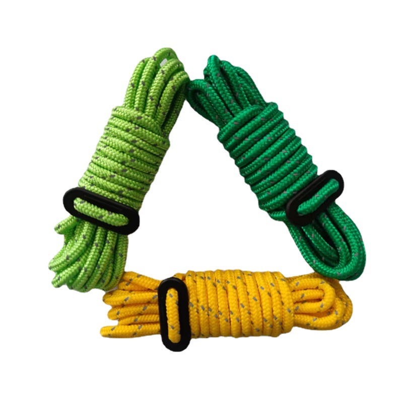 [Factory Wholesale] with Adjustment Flap Outdoor Tent Rope Camping Windproof Safety Rope Reflective Canopy Wind Rope