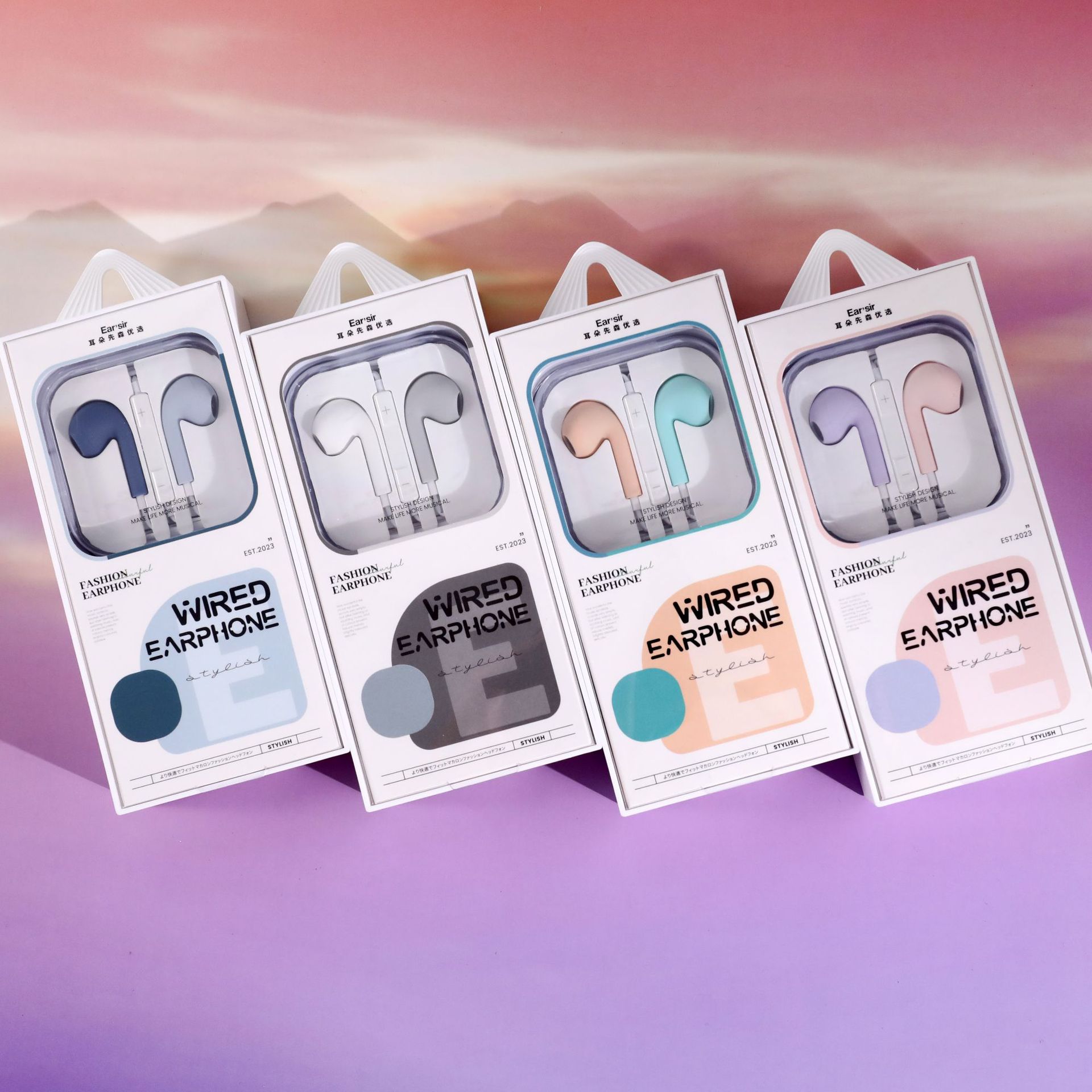 耳朵先森a-104耳塞式时尚多巴胺撞色重低音带麦调音线控小耳机