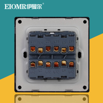 二开多控开关双开三控中途多联多空开关插座86型拉丝面板暗装家用