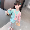 girl 2022 Autumn new pattern suit children Spring and autumn nets Two piece set Female baby Color matching Western style Korean Edition