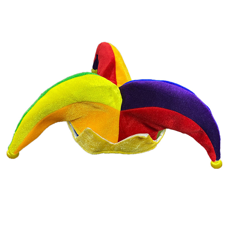 订制生产彩色狂欢节帽子 新奥尔良mardi gras多色拼接三角帽