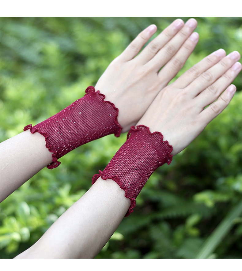 夏季网纱护腕套女薄款透气防晒护手袖套遮疤痕纹身刺青假袖子护肘