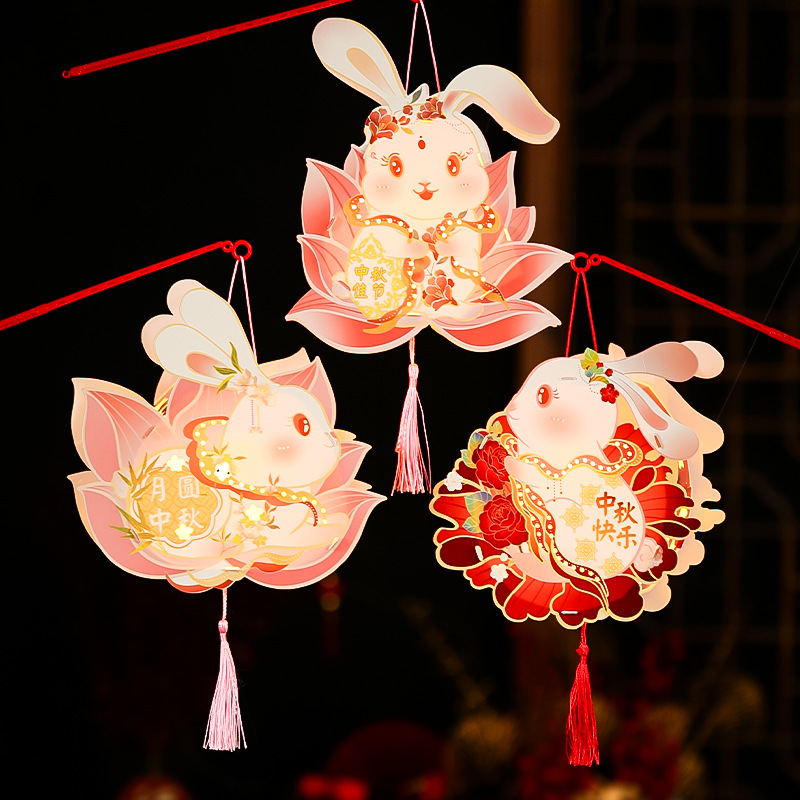 snake year lantern rabbit festive lantern 2025 new handmade diy material package children‘s portable luminous ancient style gd