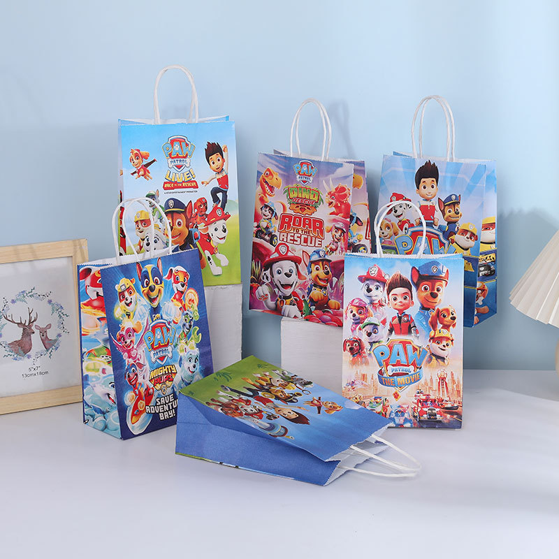 Children's Day Gift Handbag Cartoon Theme Kraft Paper Gift Bag Factory Wholesale Birthday Gift Bag