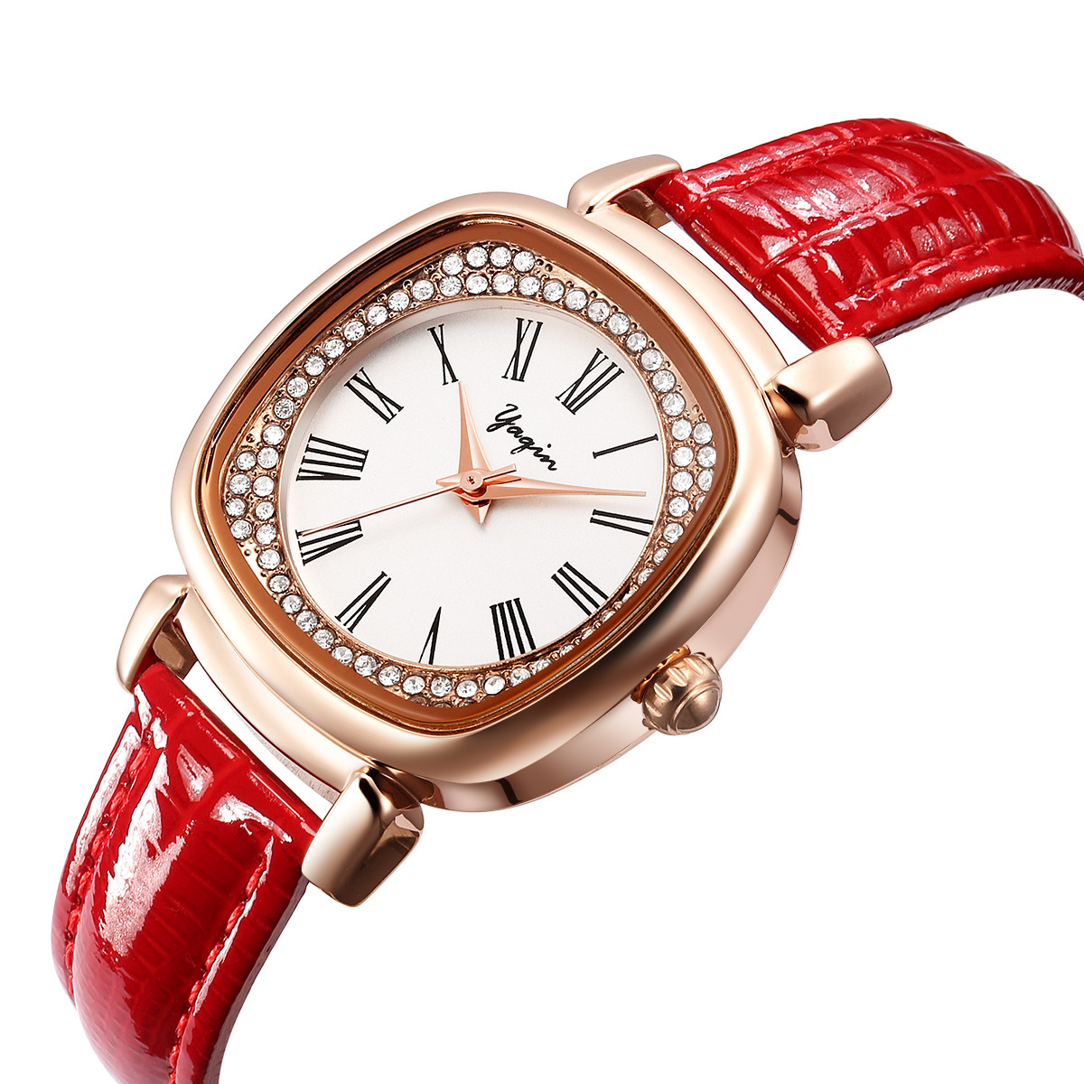 新品yaqin雅琴时装表方形复古石英女士手表7333 一件代发