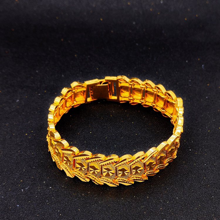 霸气手链可调节手链男节日送礼越南沙金手链男款手表链米字镀黄金