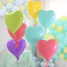 7L8K马卡龙糖果色18寸爱心铝膜气球婚礼生日派对布置儿童周岁宝宝