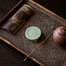 越窑青瓷陶瓷盖置茶壶盖托放置架茶具置物托家用茶盘摆件茶道配件