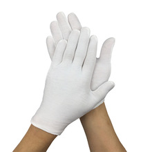 3T23批发白色手套纯棉线劳保工作业文玩礼仪吸汗透气布滑夏季薄款